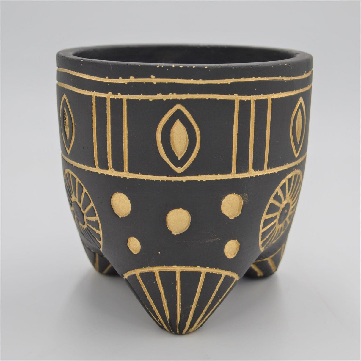 Übertopf BEATRICE Schwarz, Gold für 10,5cm Sukkulenten