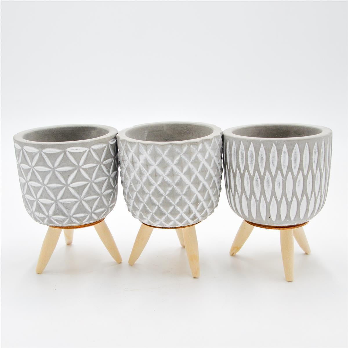 Beton Übertöpfe 3er Set, passend für 6cm Sukkulenten