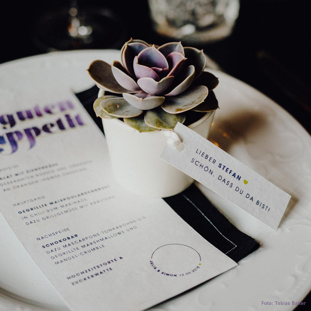 Sukkulenten Gastgeschenke zusammenstellen