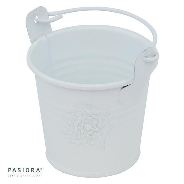 Zinkeimer WEIß für 5,5cm Sukkulenten